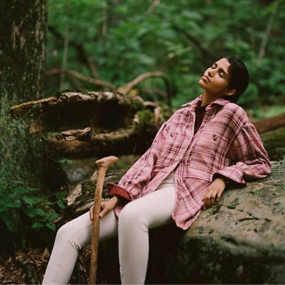 ANTHROPOLOGIE Hudson Plaid Shirt Jacket Shacket Spring - Picture 13 of 13